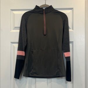 Black and Pink Quarter-Zip Pullover